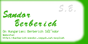 sandor berberich business card